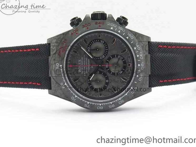 MiroTime 0124 Stretchable Daytona DIW All Black Carbon Noob 1:1 Best Edition Black Dial on Black Nylon Strap SA 2582